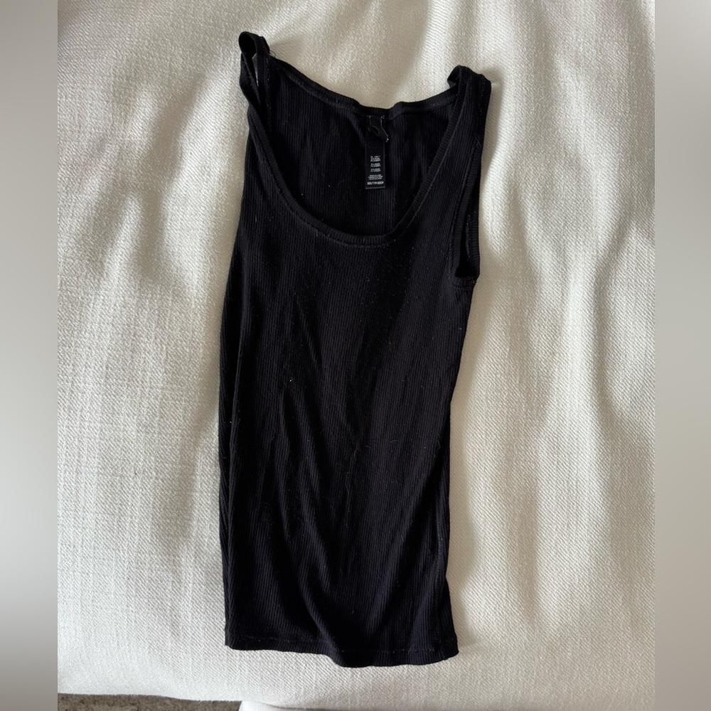 SKIMS Black Ribbed Tank Top